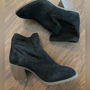 Soft suede black booties